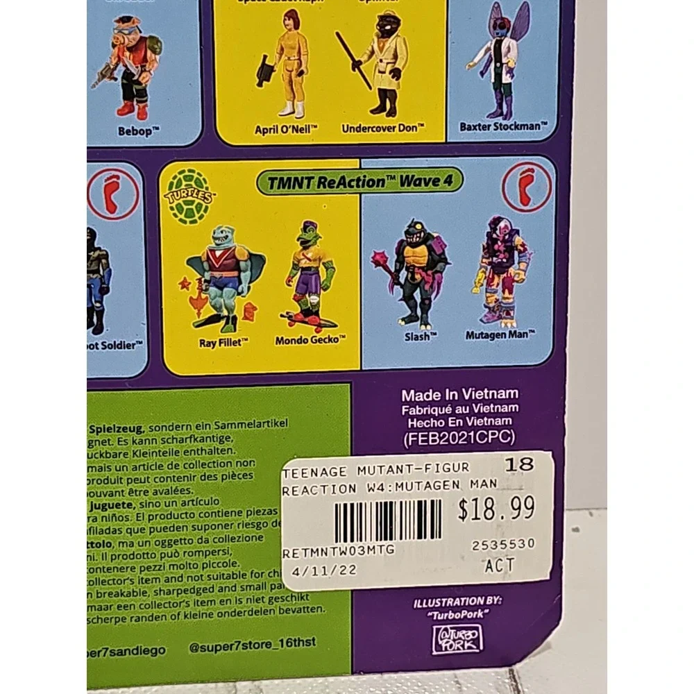 Reaction Super7 Teenage Mutant Ninja Turtles Mutagen Man 3.75 Figure